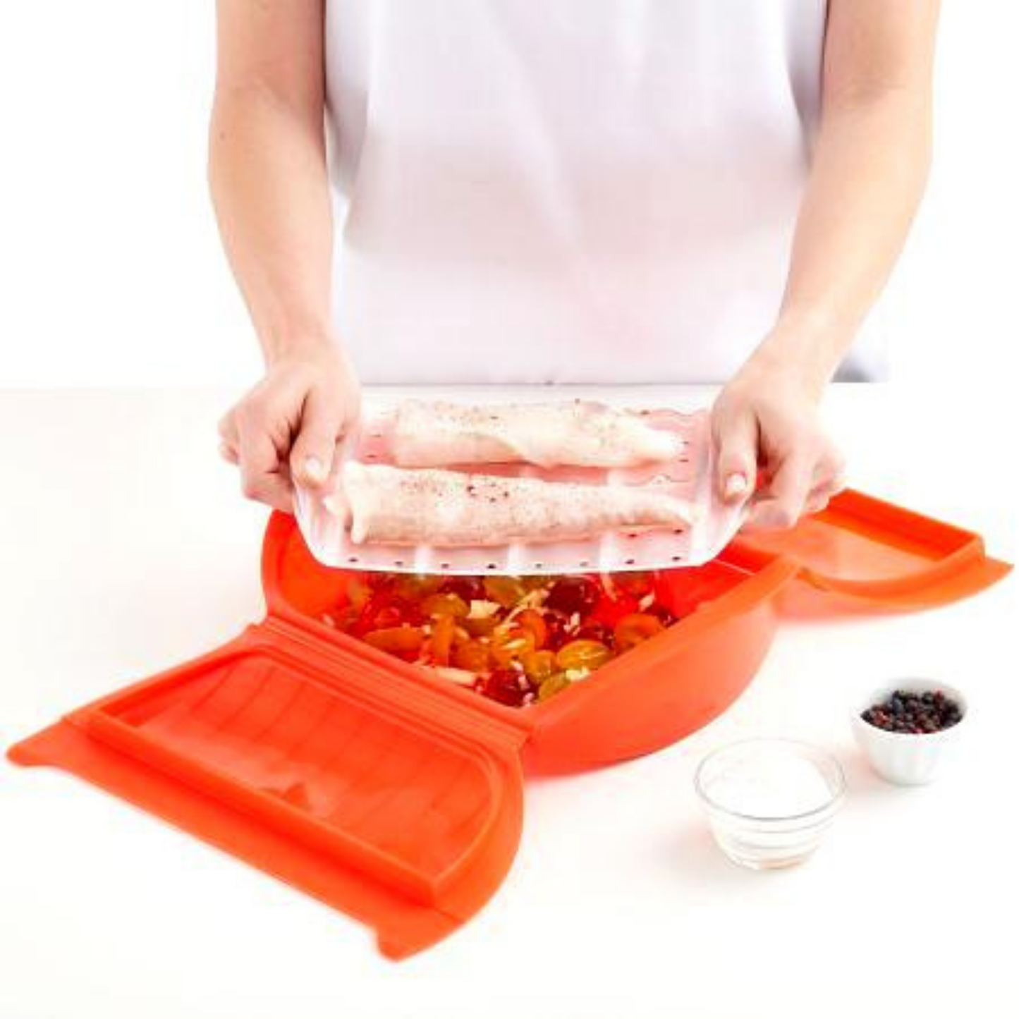 Estuche de Vapor (3-4 personas) Con Bandeja - Rojo