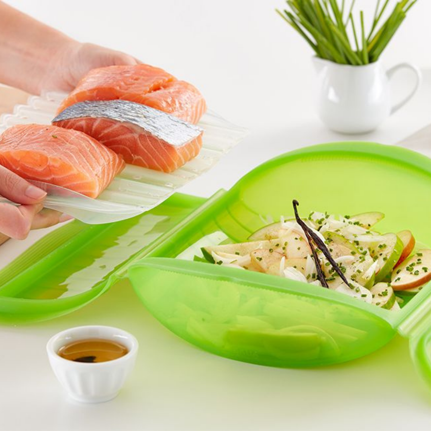 Estuche de Vapor (3-4 personas) Con Bandeja - Verde