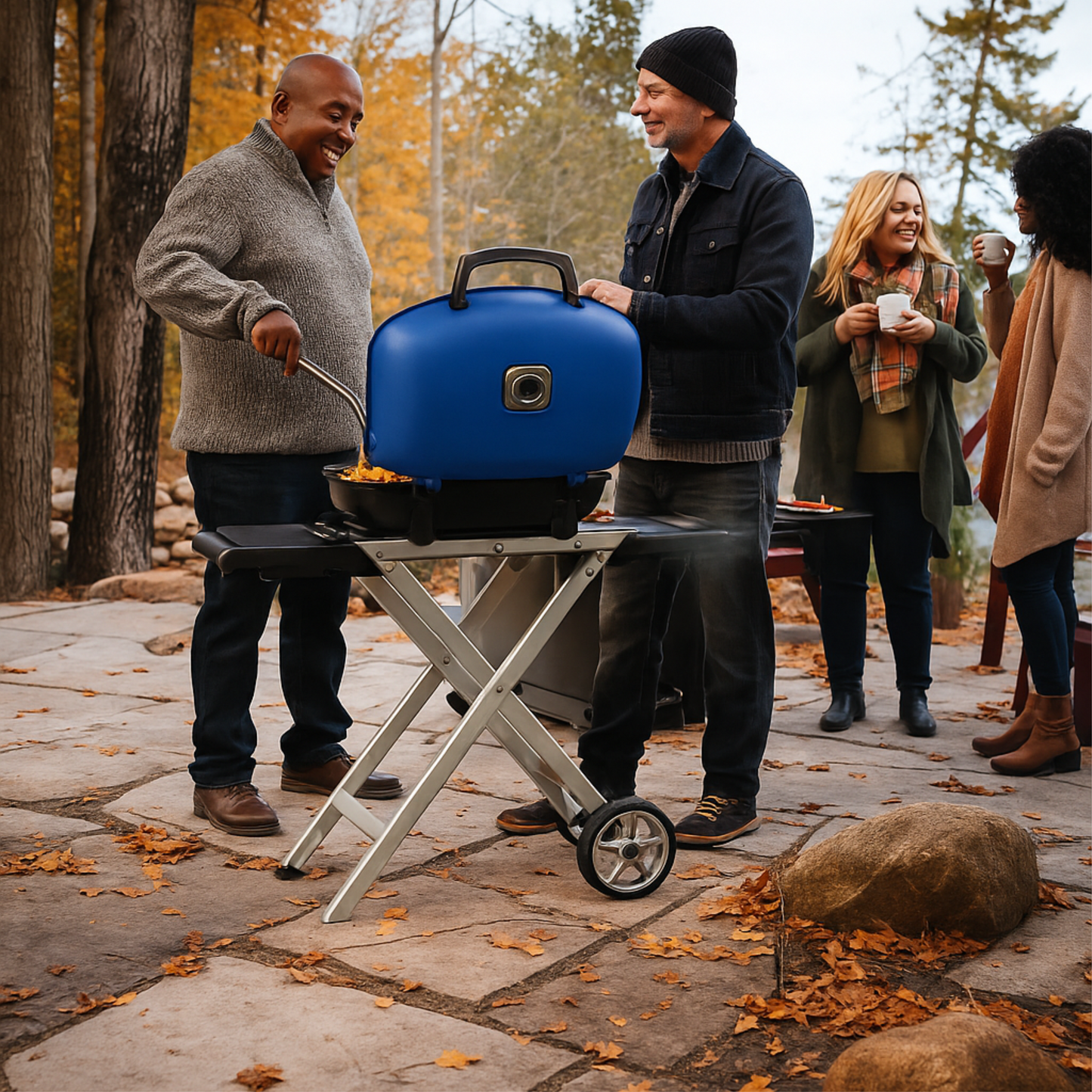 Parrilla Portátil a Gas TravelQ™ 285X con Carrito Tipo Tijera – Napoleon (Azul)