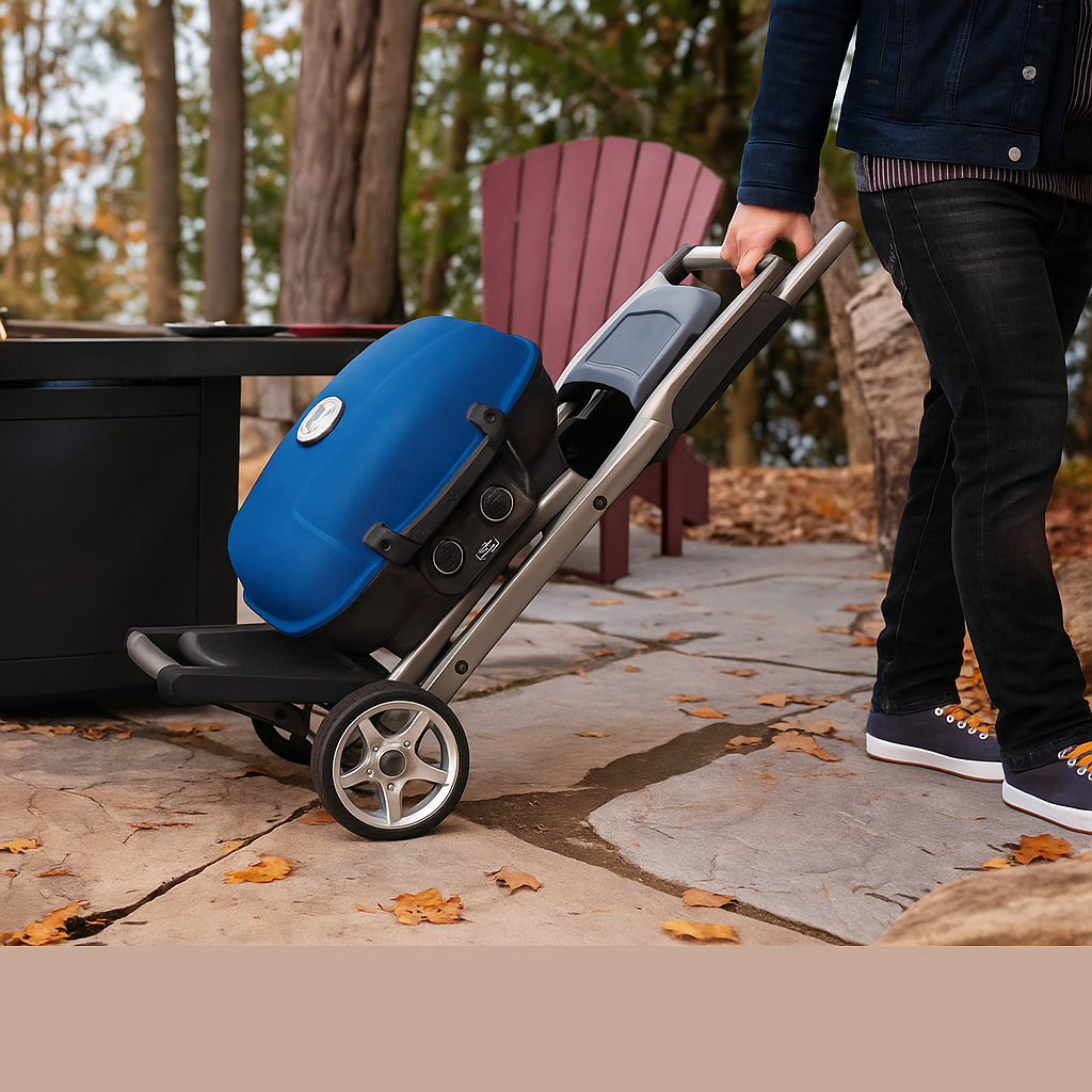 Parrilla Portátil a Gas TravelQ™ 285X con Carrito Tipo Tijera – Napoleon (Azul)