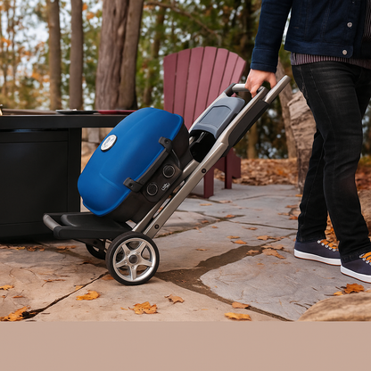 Parrilla Portátil a Gas TravelQ™ 285X con Carrito Tipo Tijera – Napoleon (Azul)